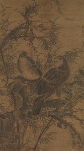 茂みの中の2つのタカ 作： Lin Liang